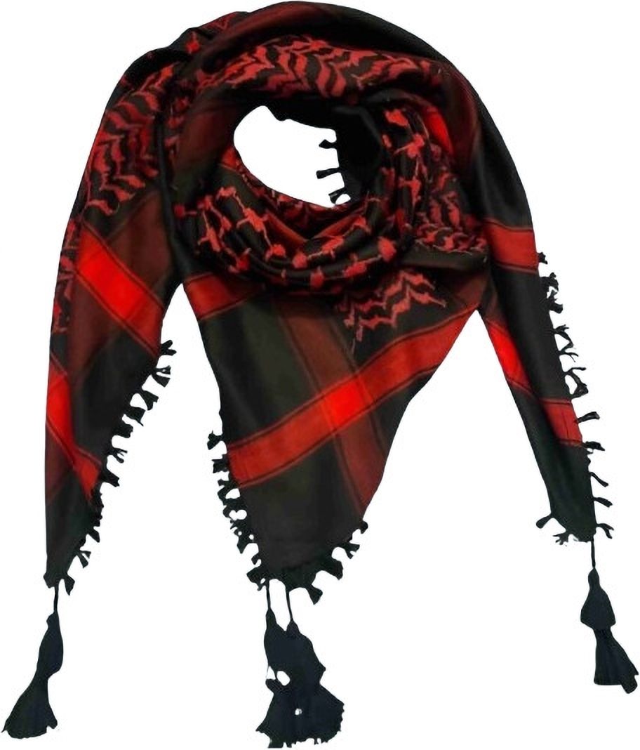 Woven Polycotton Men Red, Black Scarf, Fancy Scarf