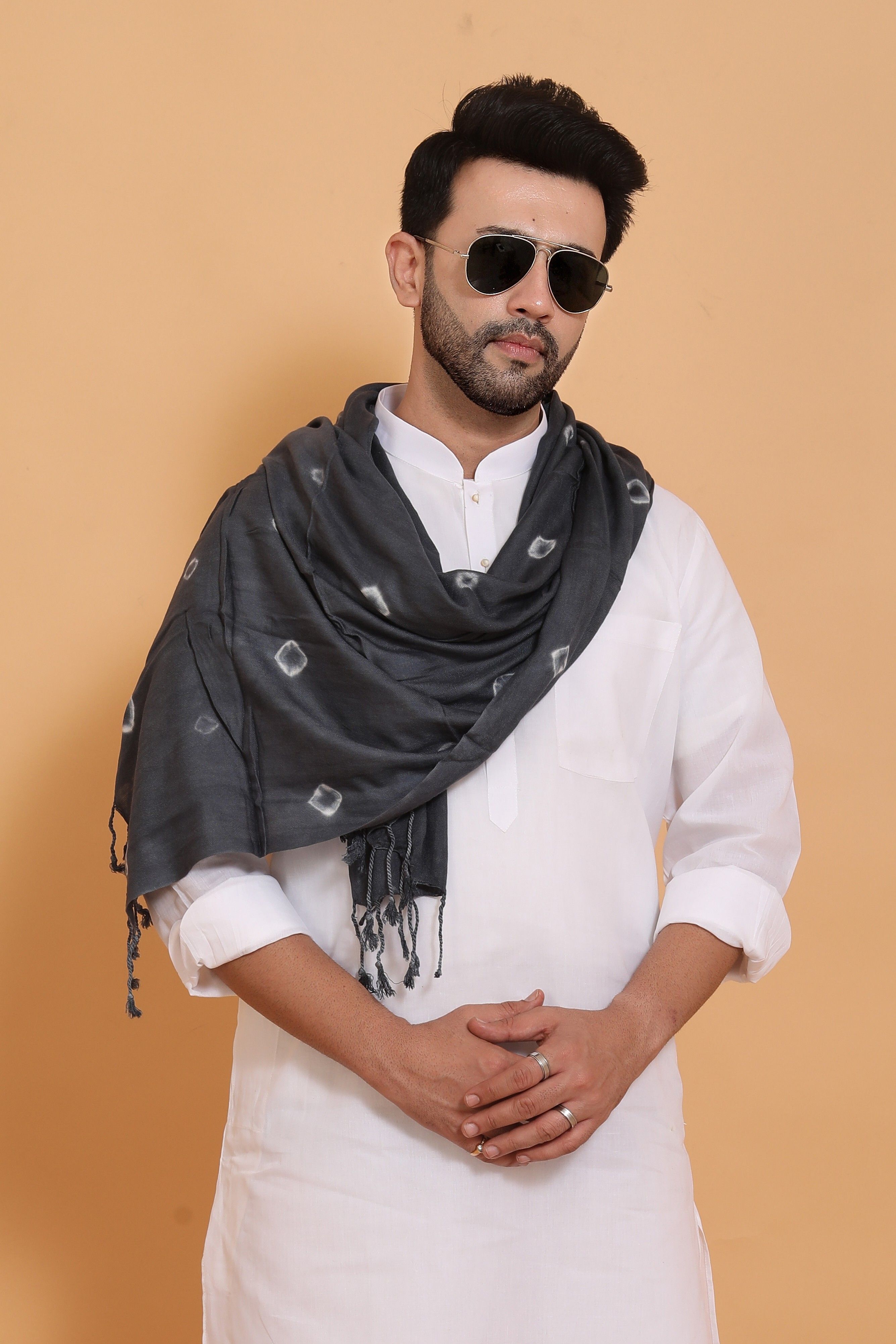 ebadat Printed Cotton Blend Men Blue Scarf-picture-44