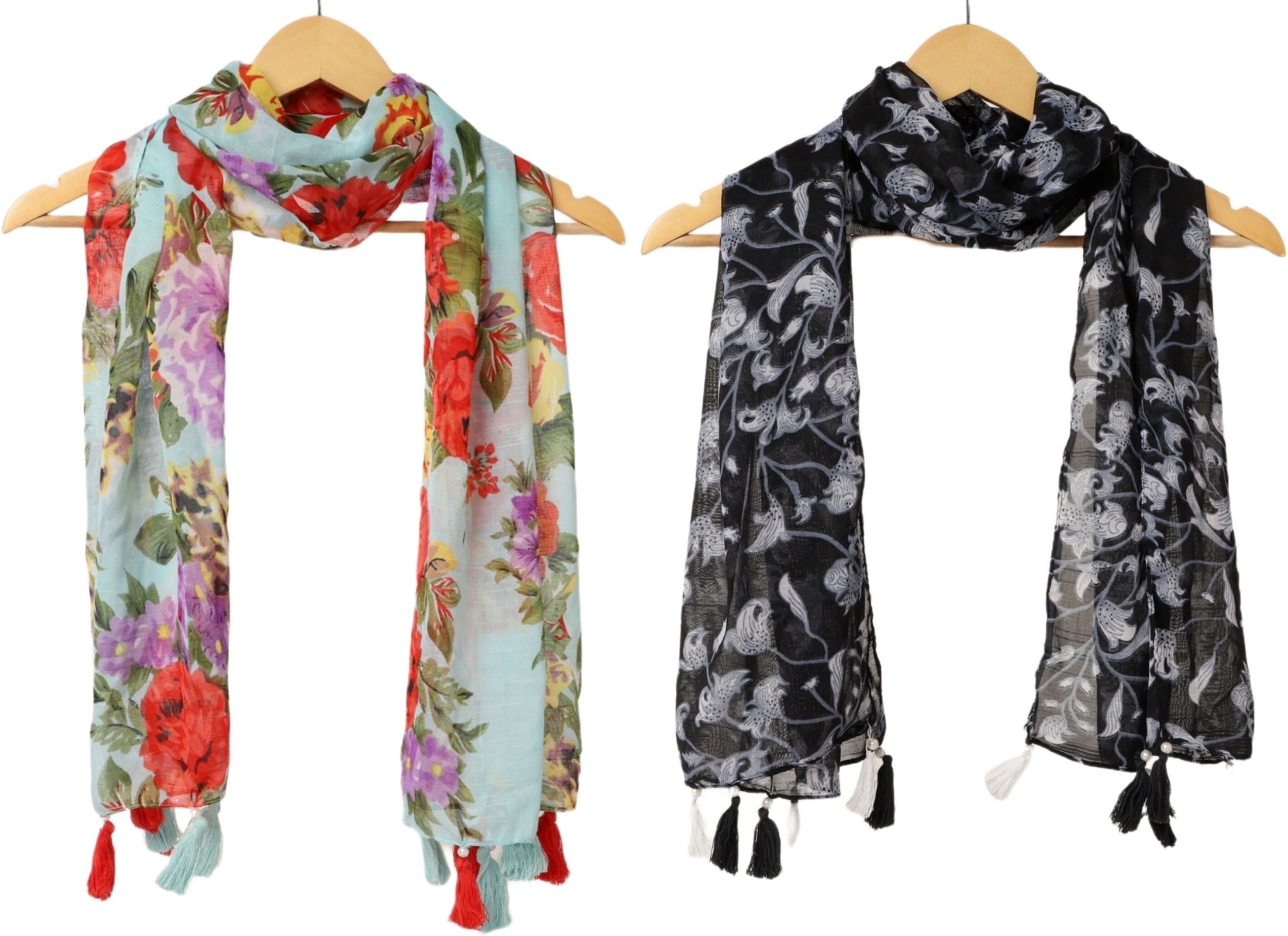 stolevilla Printed Chiffon Women Multicolor Scarf, Stole, Fancy Scarf-picture-46