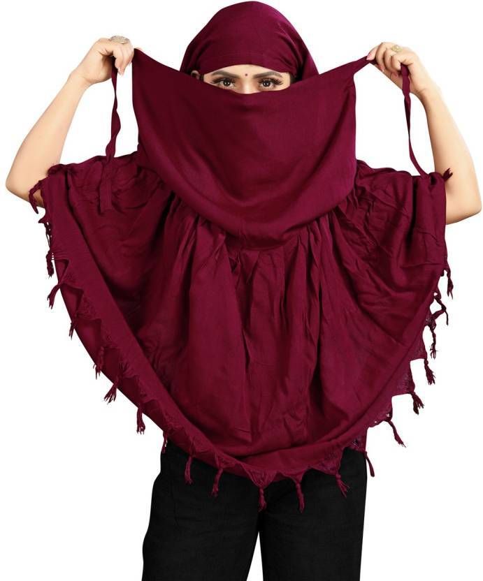 Solid Rayon Women Maroon Bluetooth Scarf, Fancy Scarf, Scarf-image-4