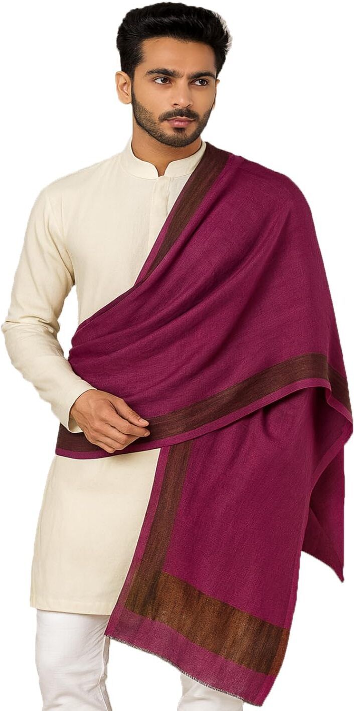 muffly Solid Wool Blend Men Purple Stole-picture-10
