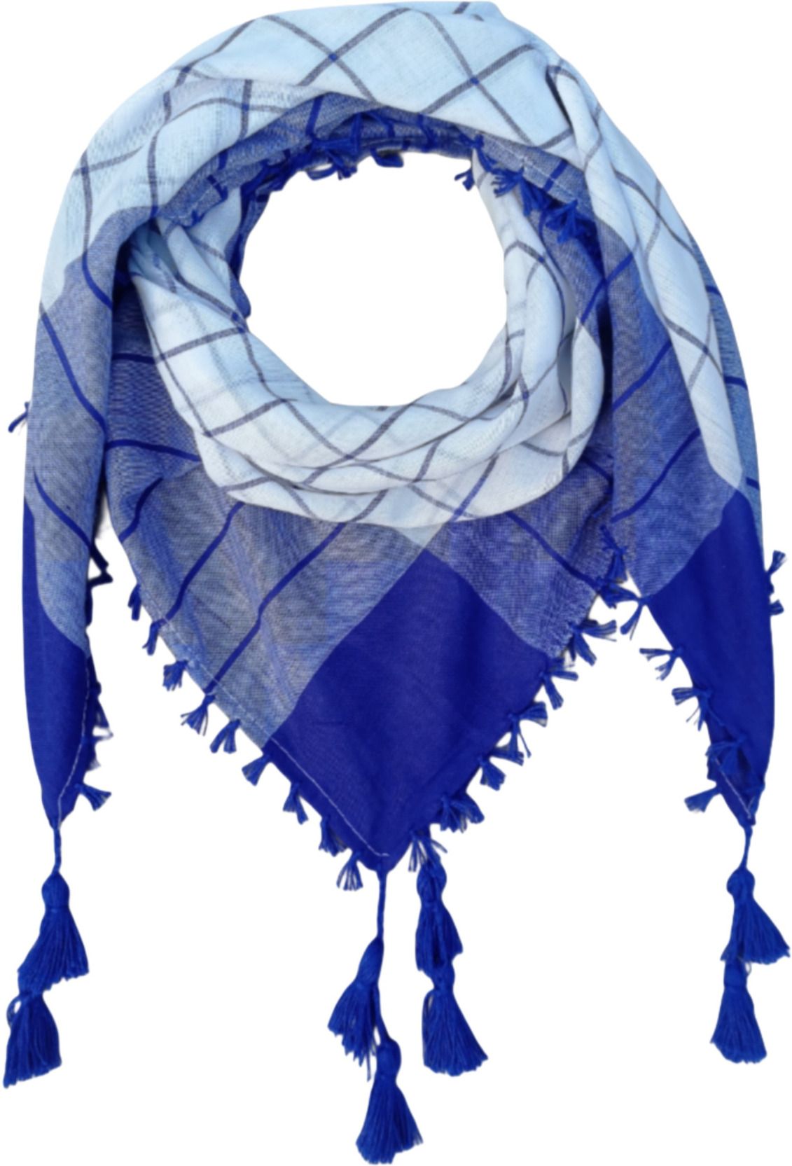 Checkered, Self Design Polycotton Men Blue, White Fancy Scarf, Stole, Scarf, Faux Turtleneck Neck Cover