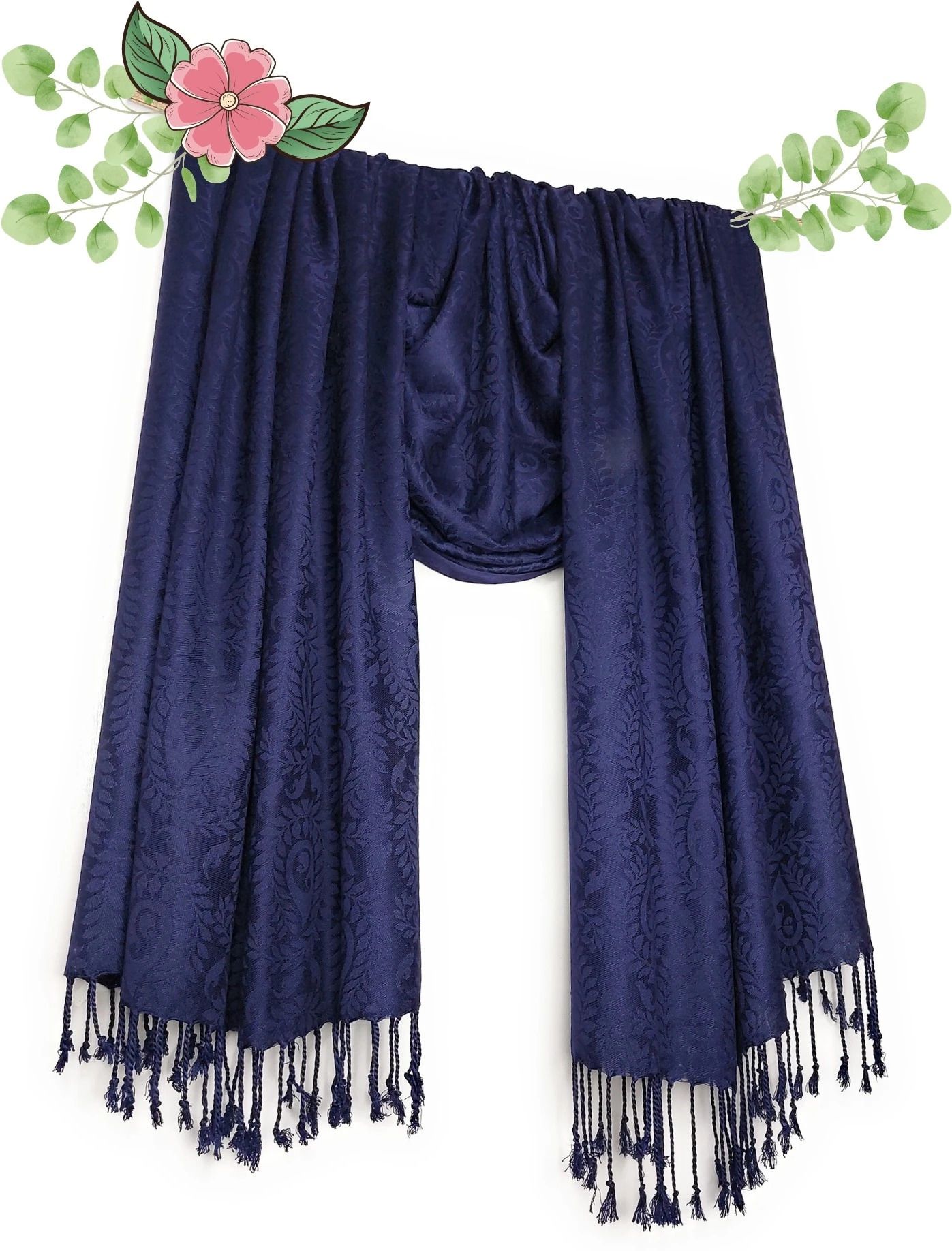 Self Design Viscose Men Dark Blue Fancy Scarf, Scarf, Stole