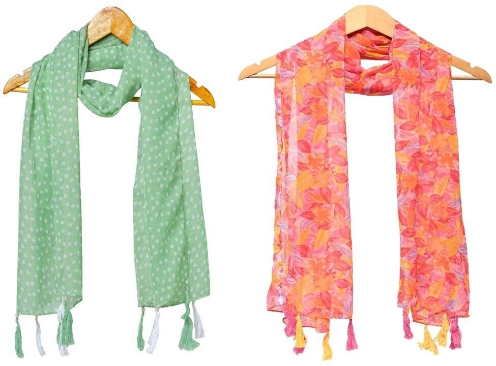 riddle needle Printed Chiffon Women Multicolor Scarf, Stole, Fancy Scarf-picture-21