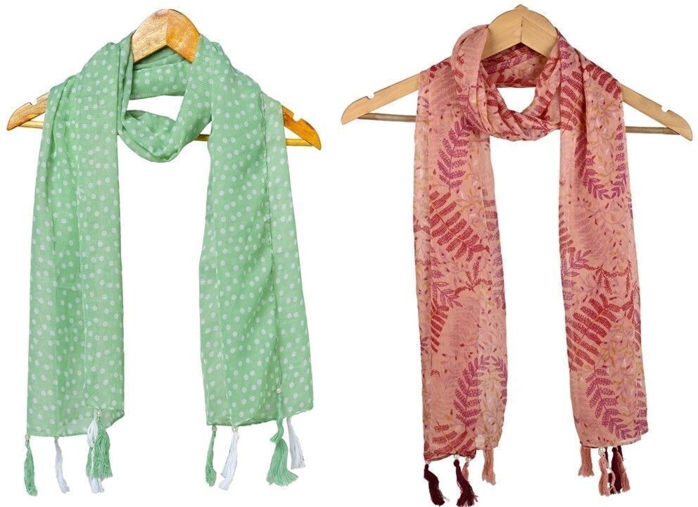 Printed Chiffon Women Multicolor Scarf, Stole, Fancy Scarf-image-39