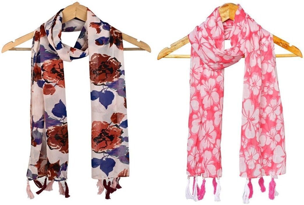 mss Printed Chiffon Women Multicolor Scarf, Stole, Fancy Scarf-picture-15