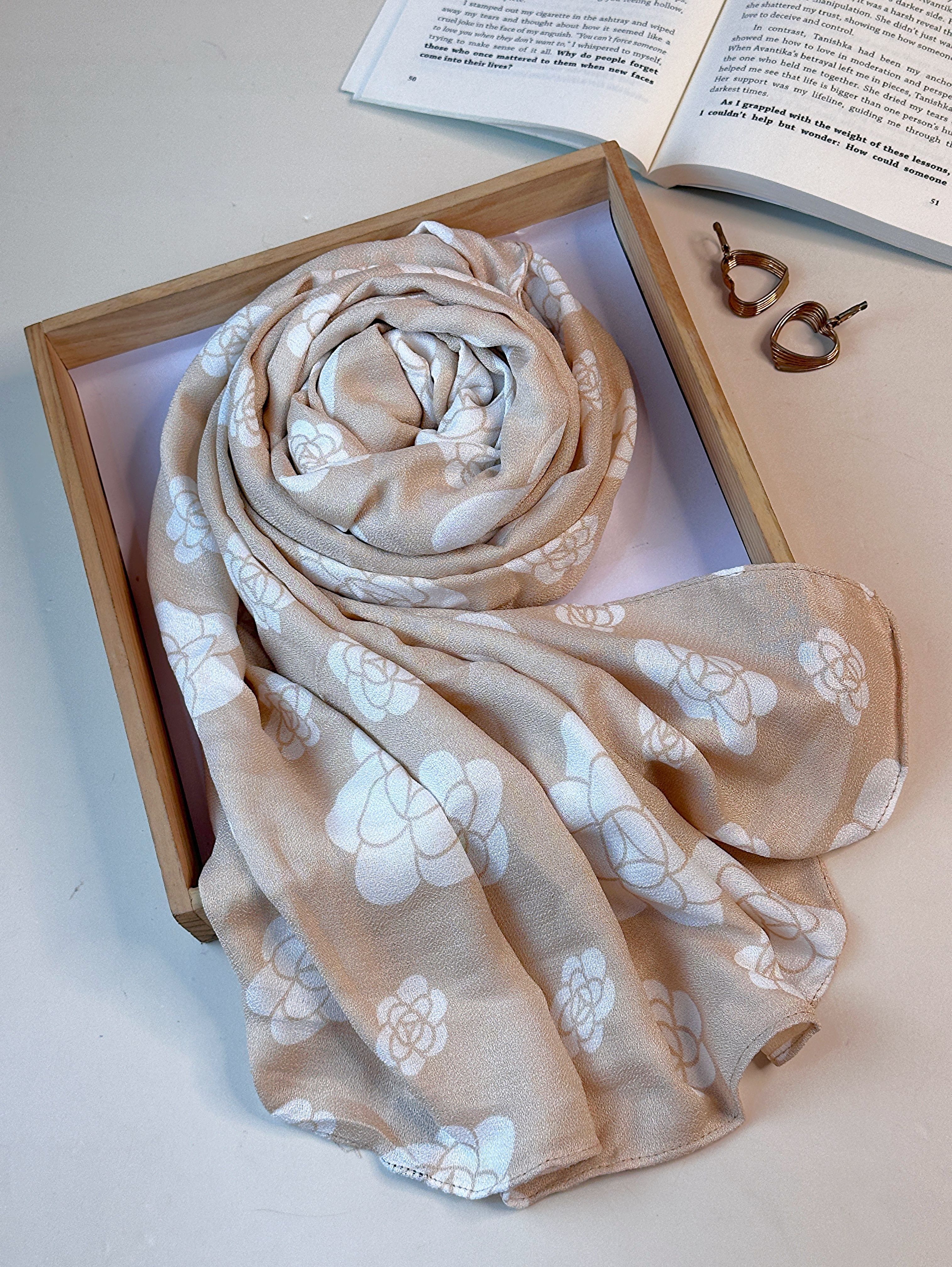 thecartmaxx Floral Print Viscose Women Green Scarf, Fancy Scarf, Stole-picture-23
