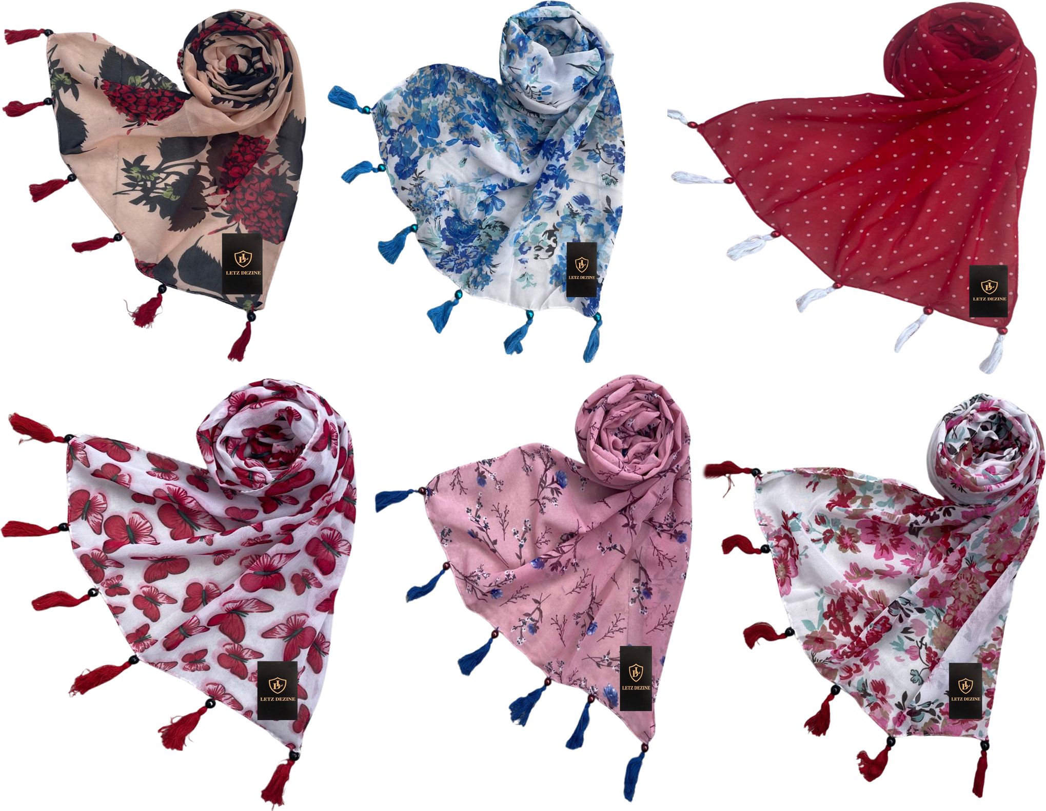 letz dezine Printed Chiffon Women Multicolor Scarf, Stole-picture-21