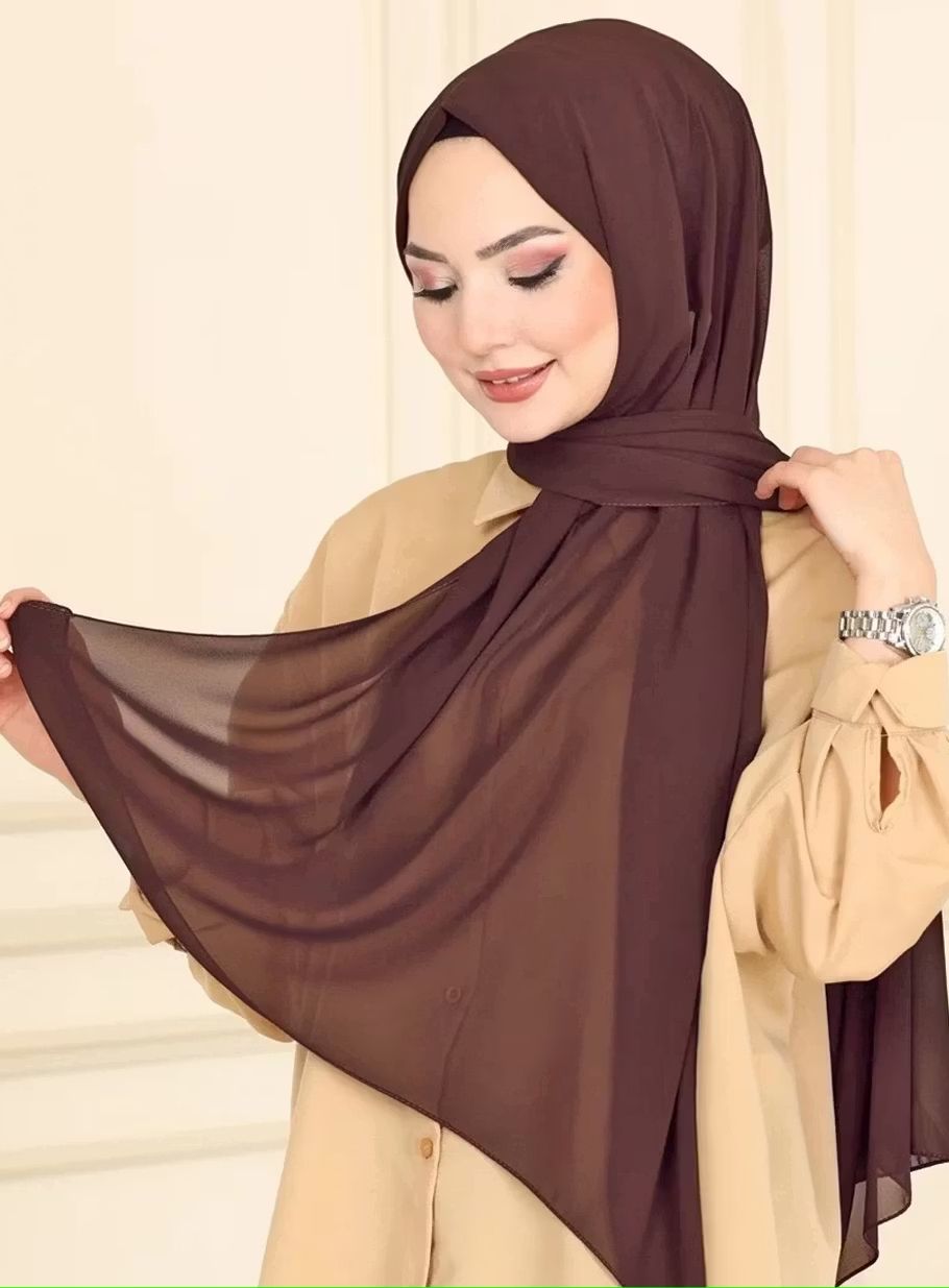 ayezahijab Solid Satin Blend Women Brown Faux Turtleneck Neck Cover, Scarf, Bluetooth Scarf, Fancy Scarf, Stole-picture-11