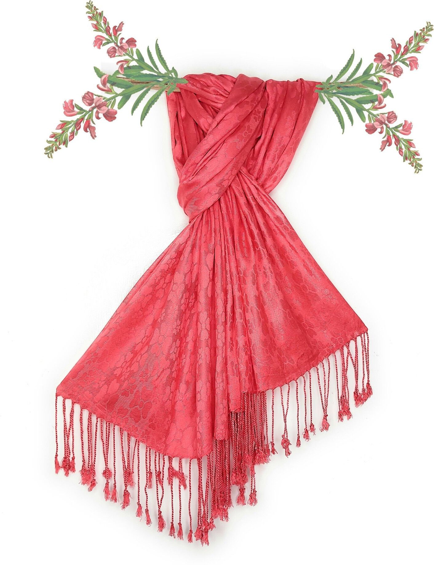 chandwasia Self Design Viscose Men Red Fancy Scarf, Scarf, Stole-picture-15