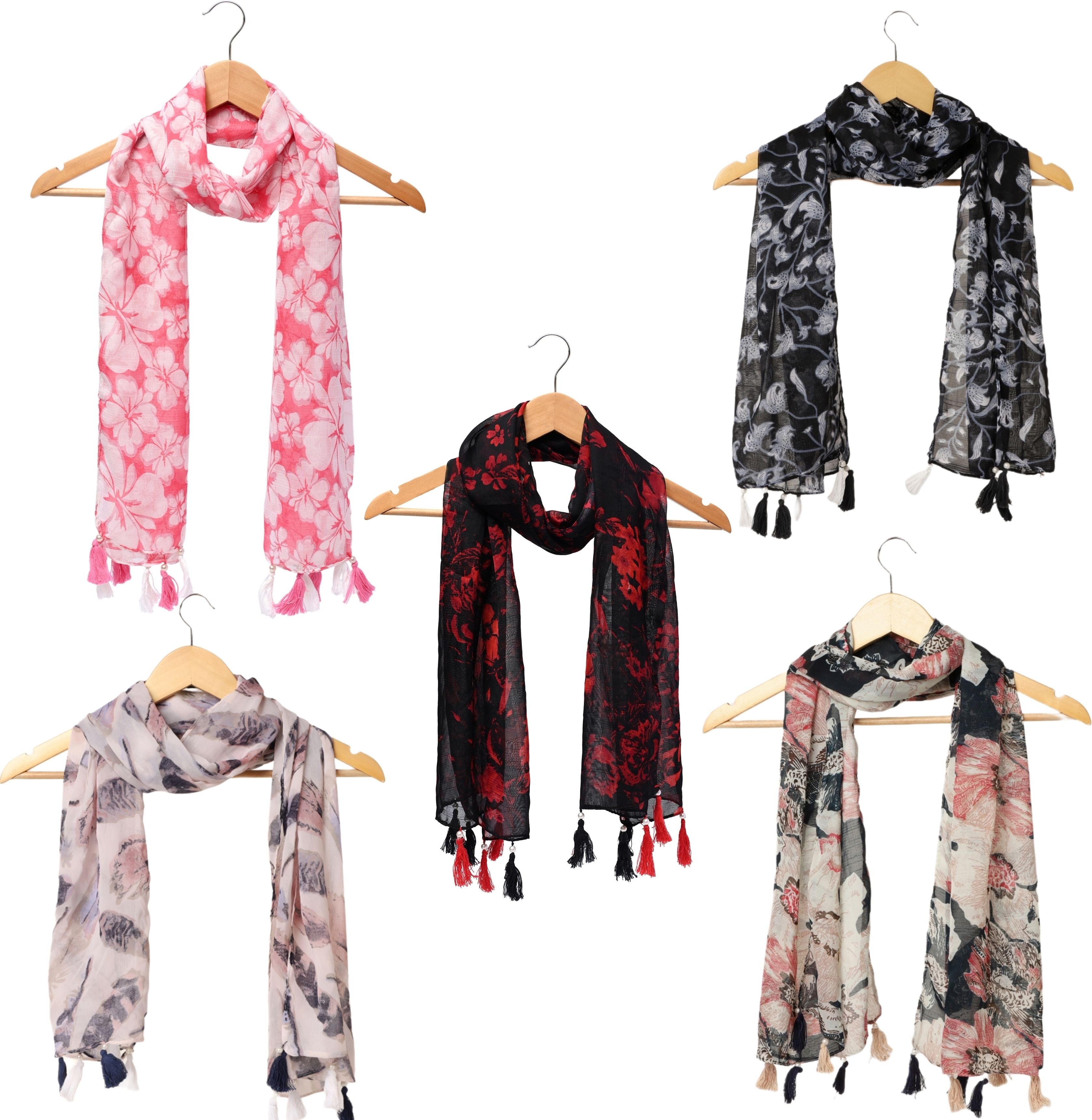 riddle needle Printed Chiffon Women Multicolor Scarf, Stole, Fancy Scarf-picture-21