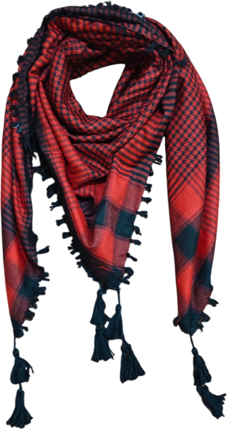 bakkah Checkered Cotton Blend Men Black, Red Fancy Scarf, Scarf, Stole-picture-47