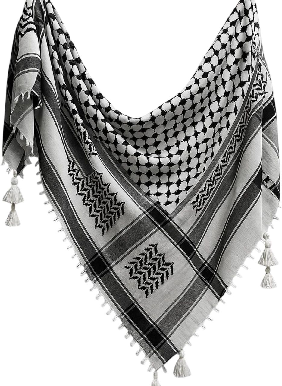 Checkered Cotton Blend Men Black, White Fancy Scarf, Scarf, Bluetooth Scarf, Stole