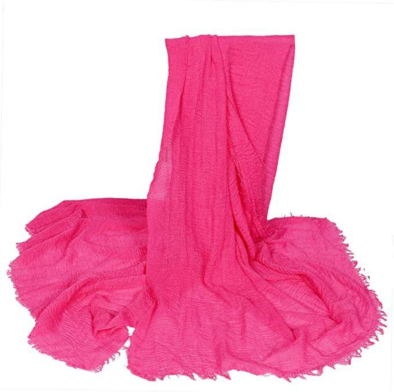 iba n isba Solid Cotton Blend Women Pink Scarf-picture-22