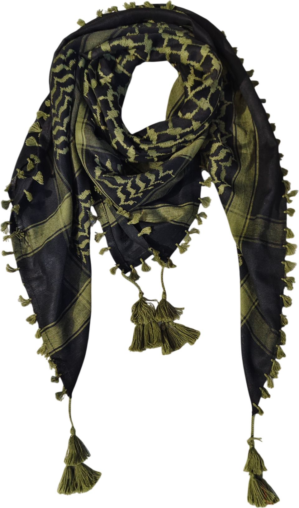 bakkah Checkered Cotton Blend Men Black, White Scarf-picture-35