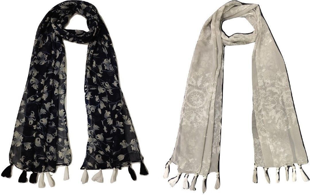 mss Printed Chiffon Women Multicolor Scarf, Stole, Fancy Scarf-picture-26