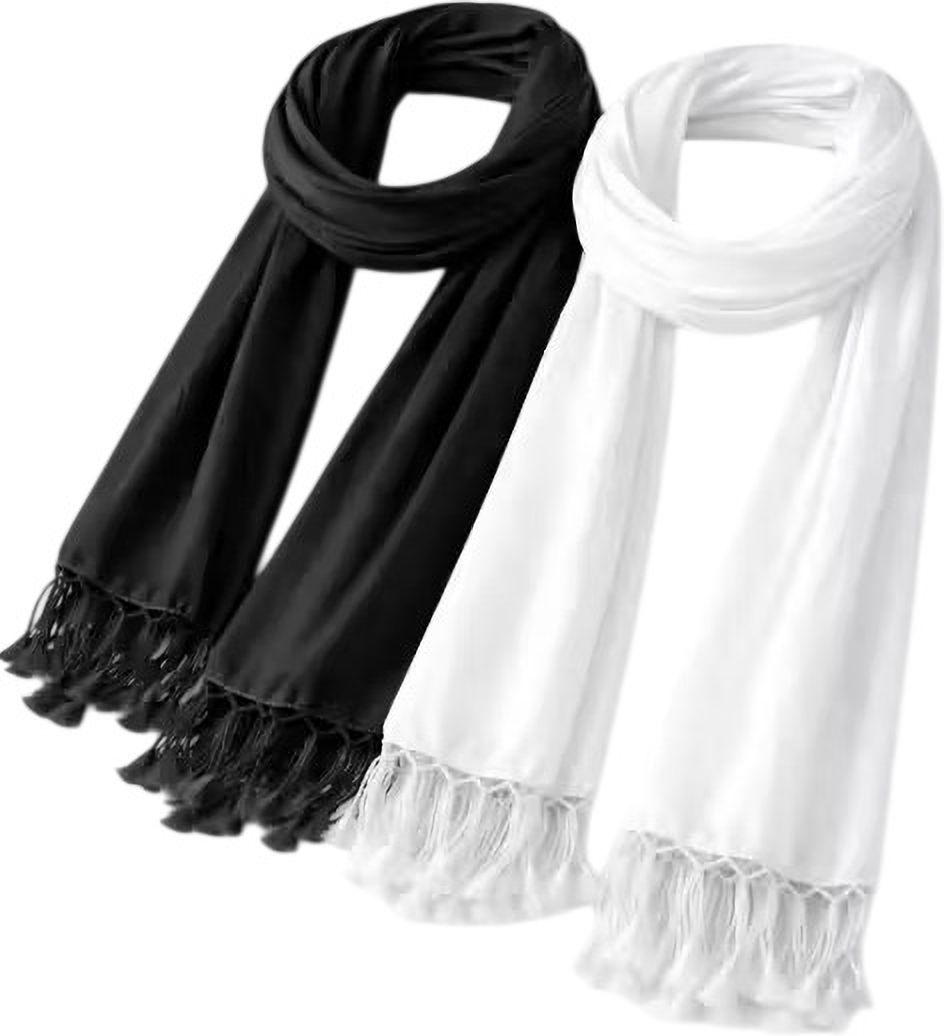 Solid Pure Cotton Men Black, White Scarf, Stole