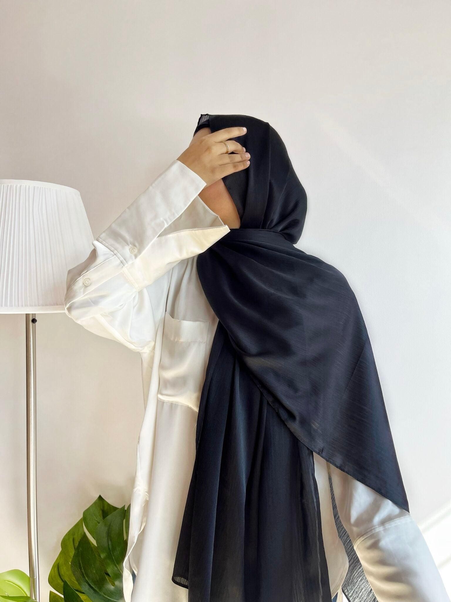 Solid Satin Blend Women Black Faux Turtleneck Neck Cover, Scarf, Bluetooth Scarf, Fancy Scarf, Stole-image-42