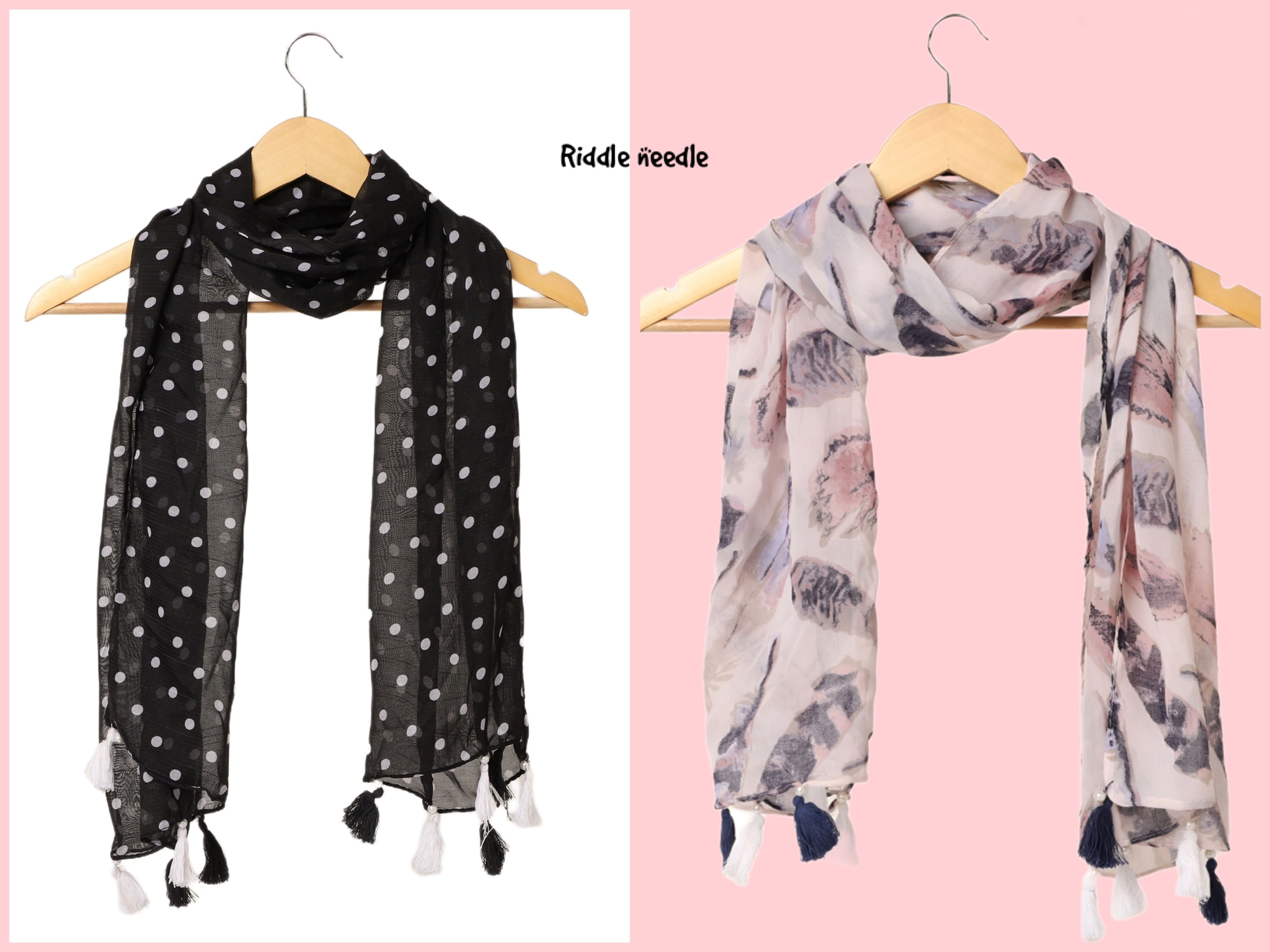 riddle needle Printed Chiffon Women Multicolor Stole-picture-24