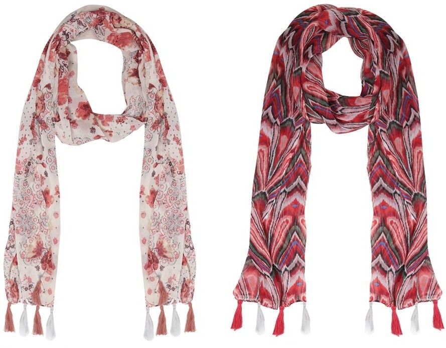 xmsfashion Printed Chiffon Women Multicolor Scarf, Stole, Fancy Scarf-picture-18