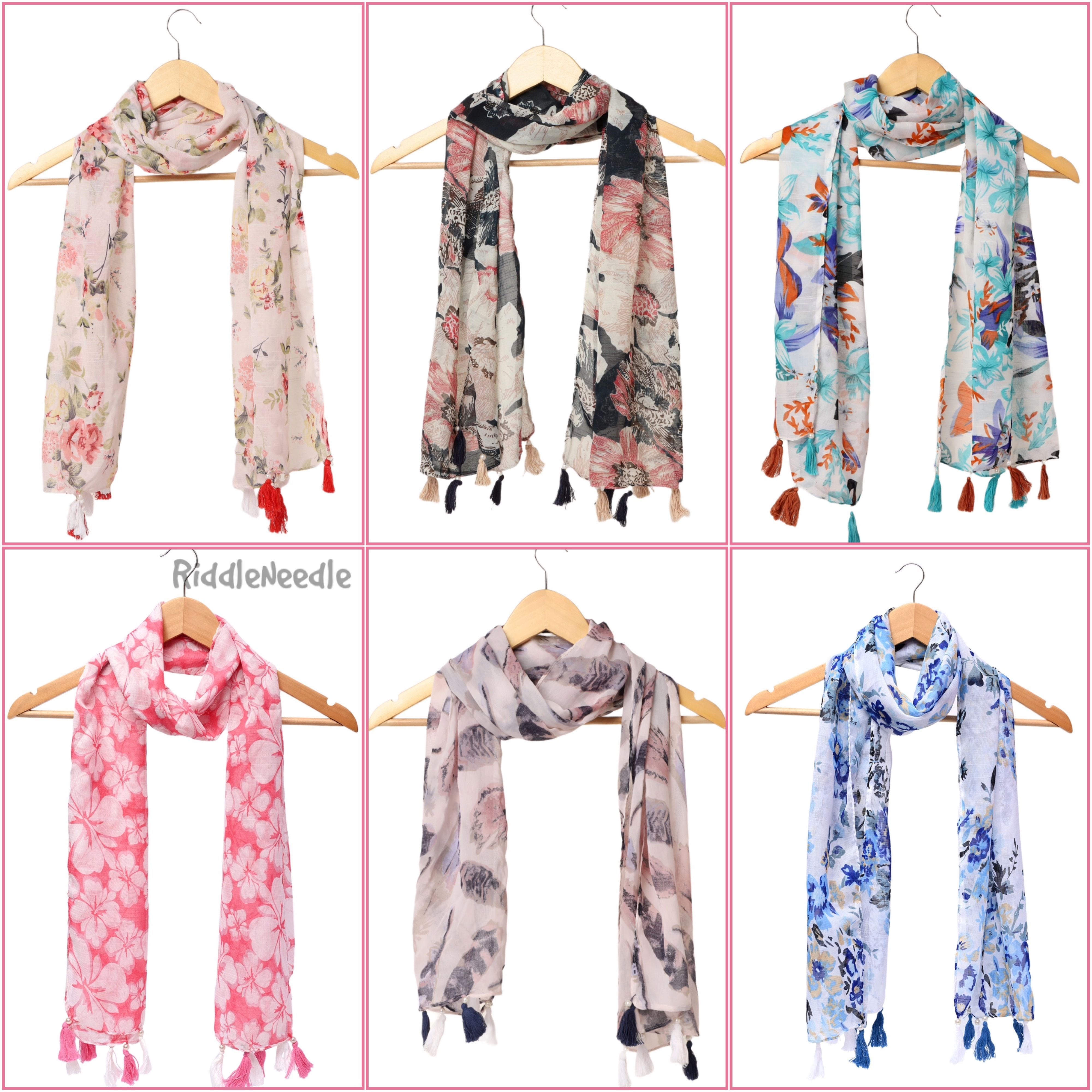 riddle needle Printed Chiffon Women Multicolor Scarf, Stole-picture-18