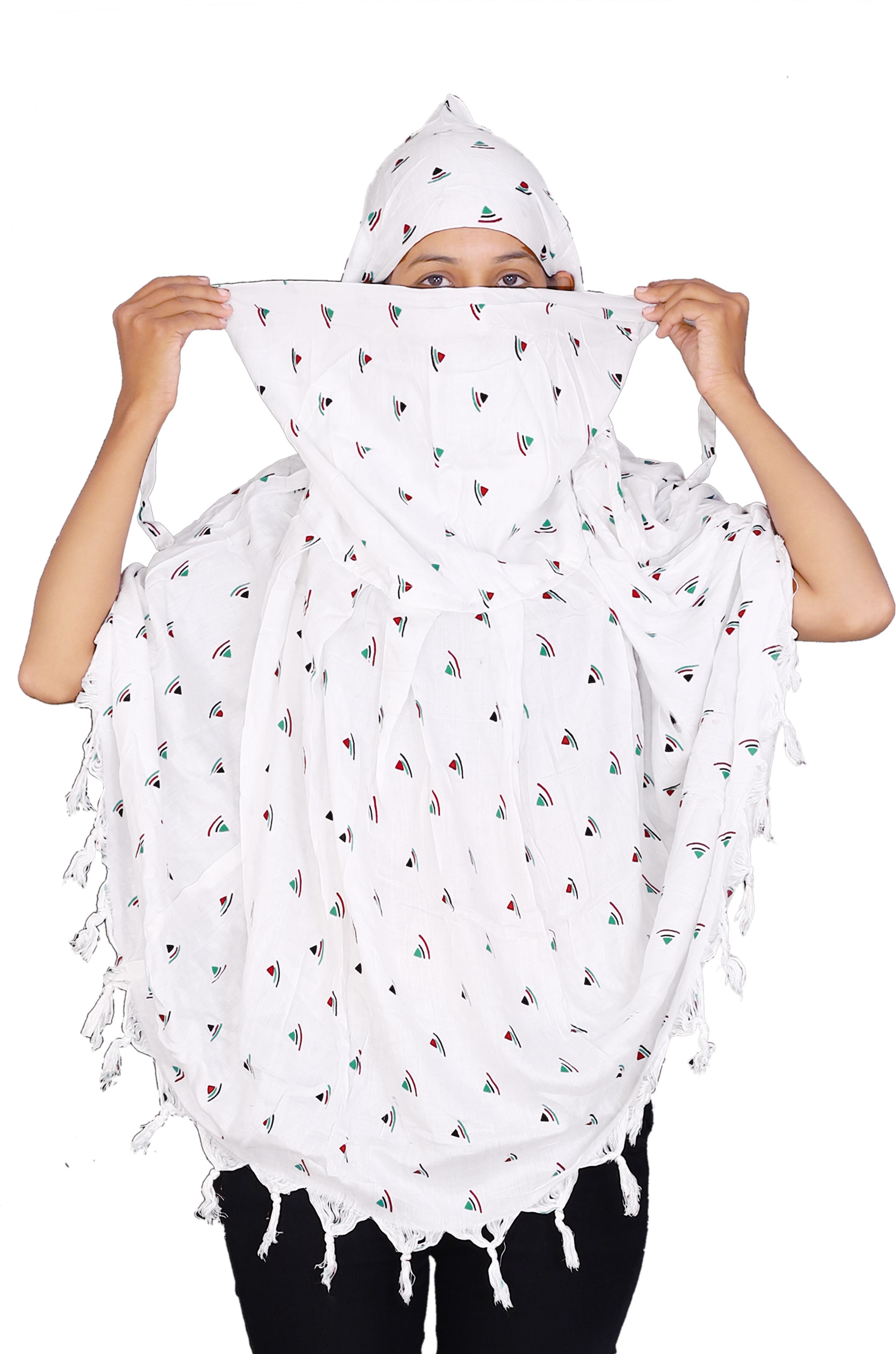 furuux enterprise Printed Cotton Blend Women White Fancy Scarf, Scarf-picture-15