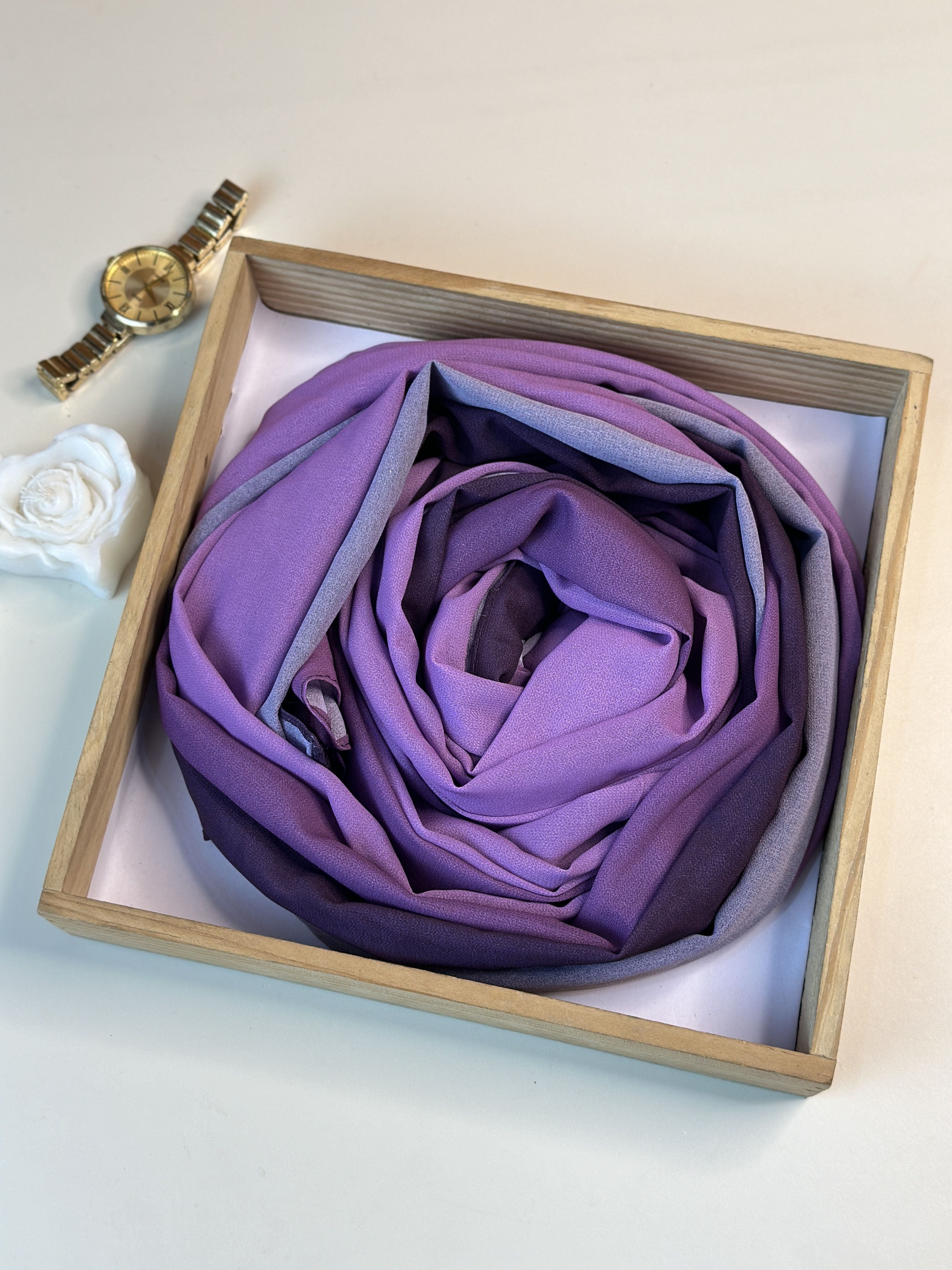 Solid Georgette Women Purple Fancy Scarf, Scarf, Stole-image-47