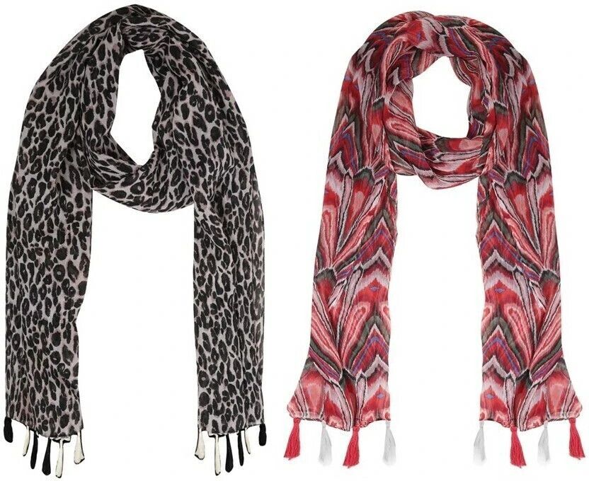 msfashion Printed Chiffon Women Multicolor Stole, Scarf, Fancy Scarf-picture-24