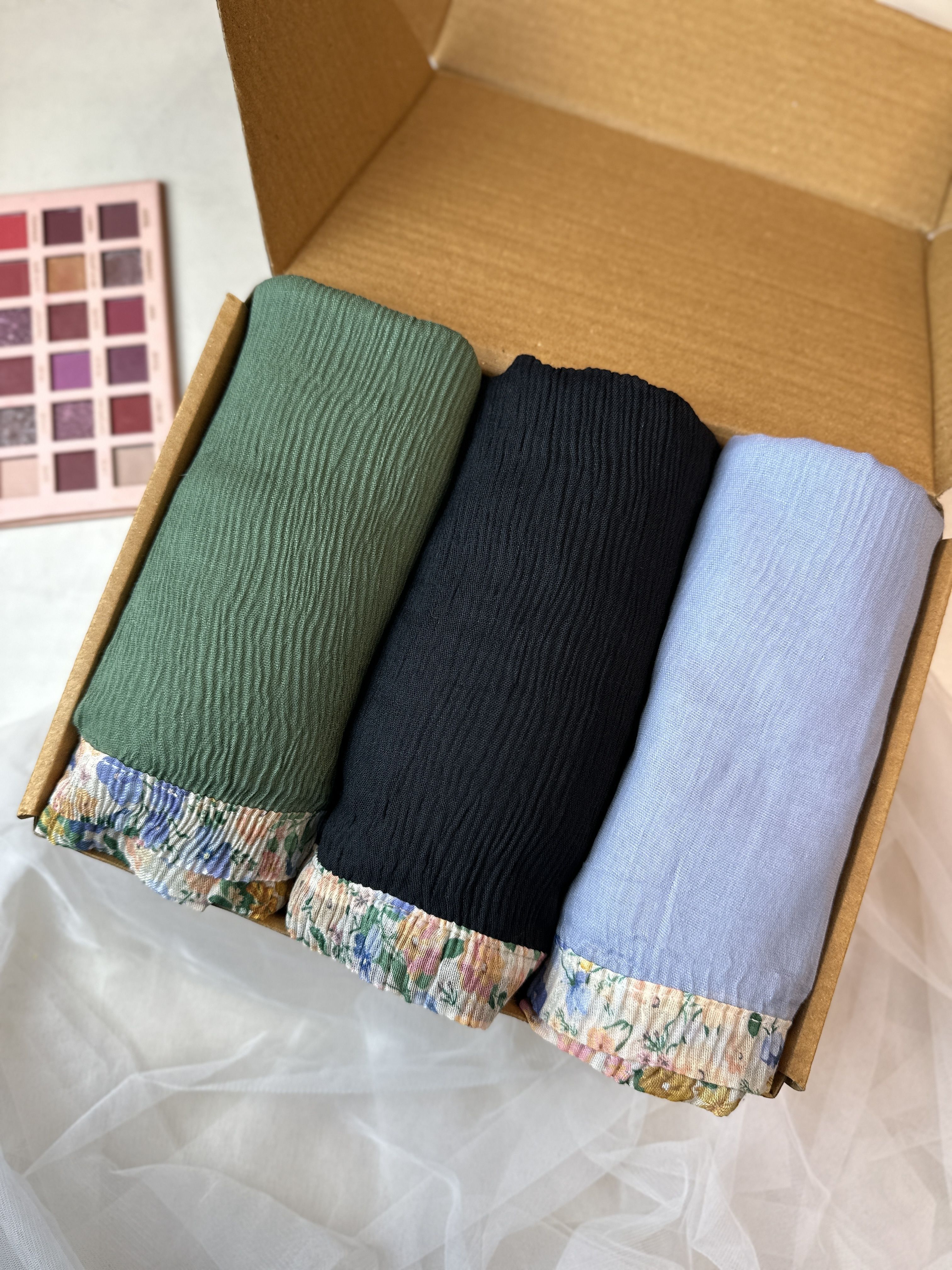 Floral Print Cotton Blend Women Green, Black, Blue Scarf, Fancy Scarf, Stole-image-17