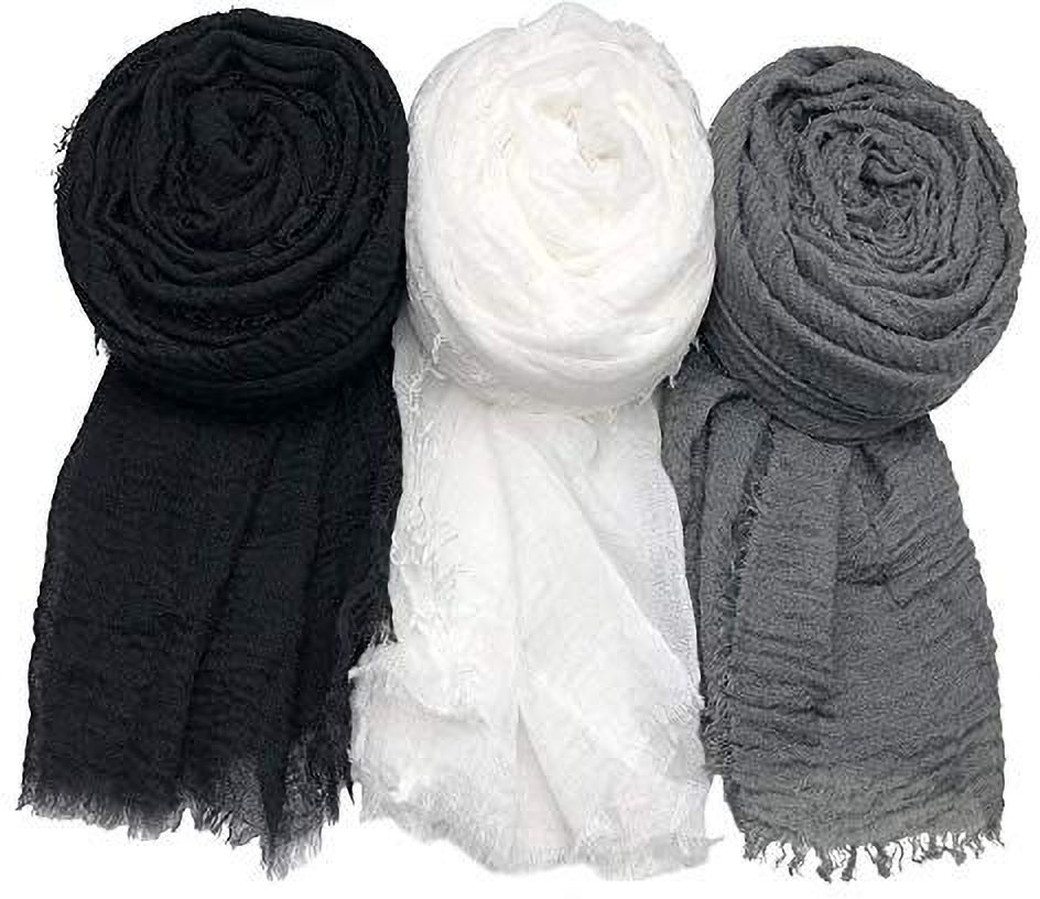 Solid Polycotton, Cotton Blend, Cotton Viscose Blend Women Black, Grey, White Faux Turtleneck Neck Cover, Scarf, Bluetooth Scarf, Fancy Scarf, Stole-image-19