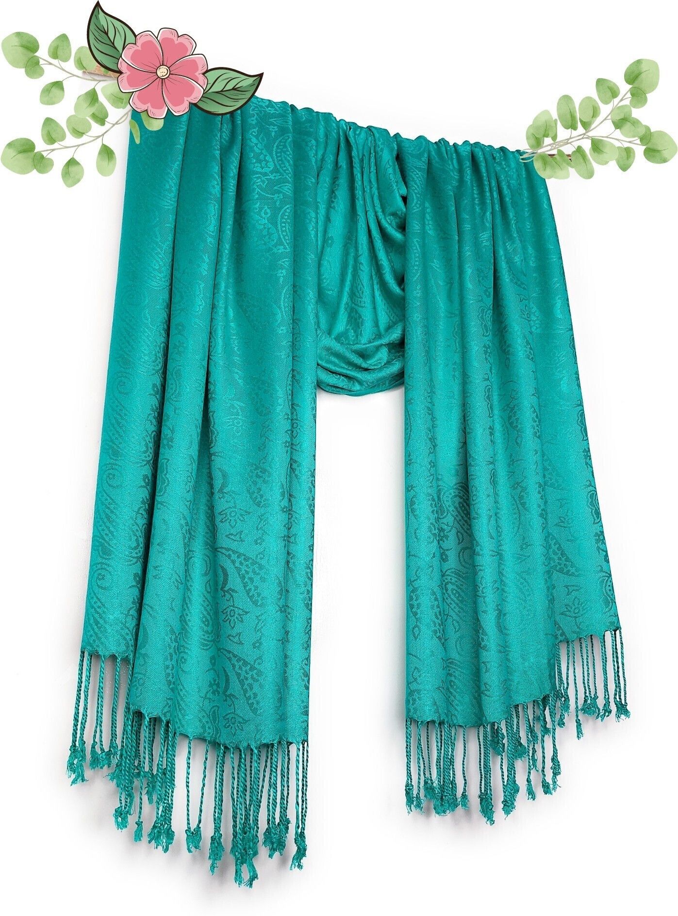 Self Design Viscose Men Green Fancy Scarf, Scarf, Stole