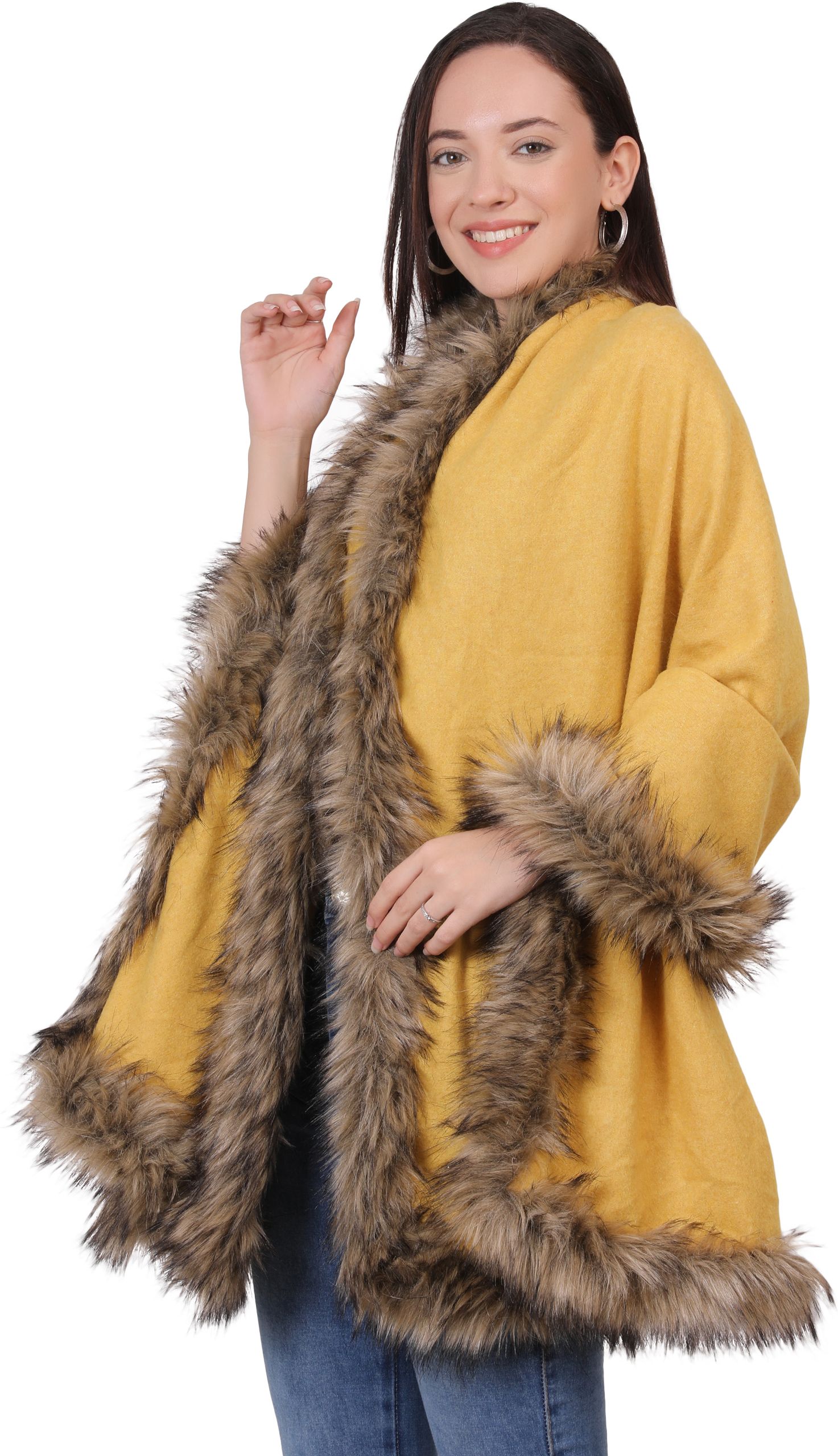 life and style Solid Wool Blend Women Yellow Stole-picture-18