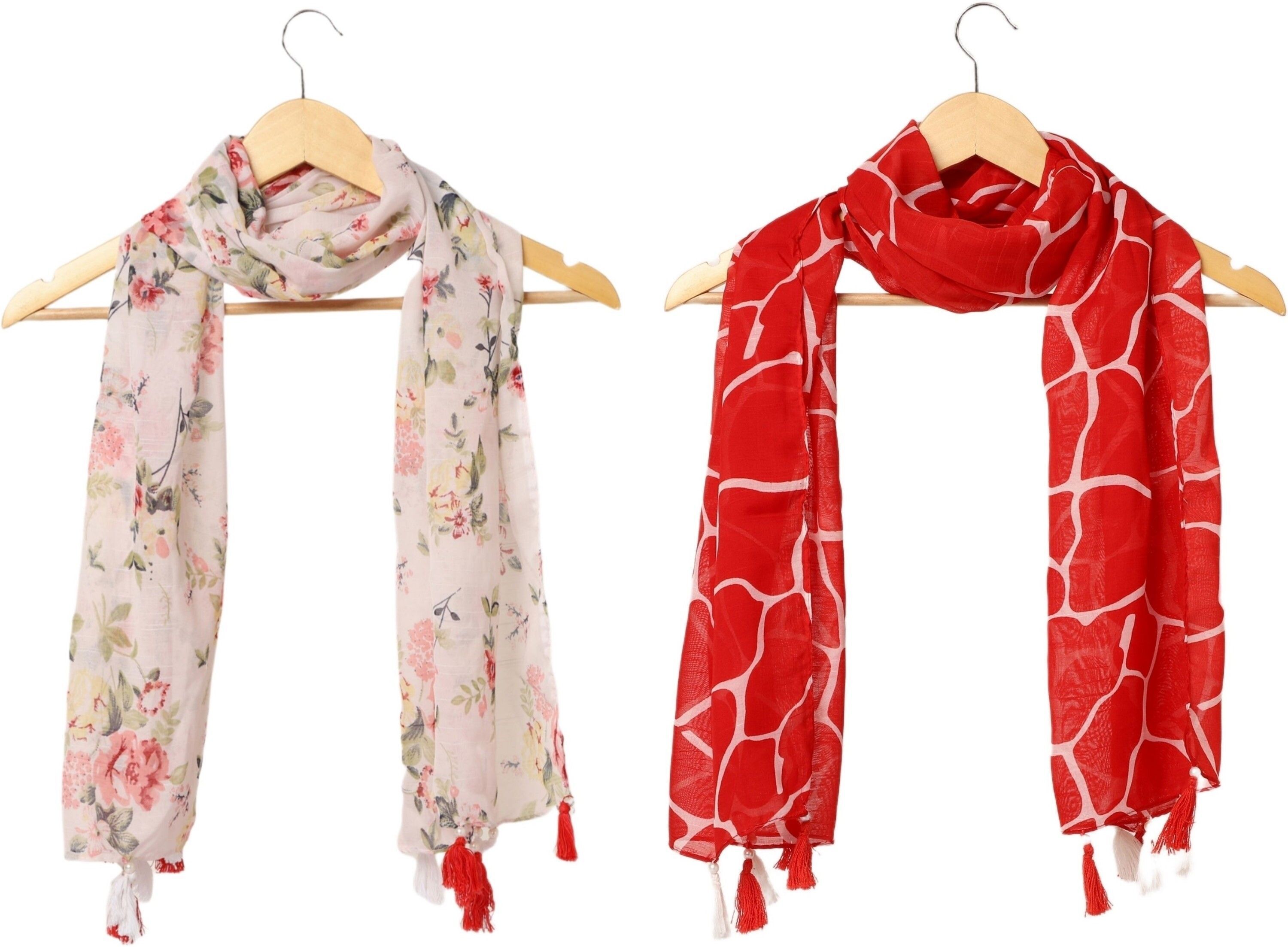 Printed Chiffon Women Multicolor Stole, Scarf, Fancy Scarf-image-46
