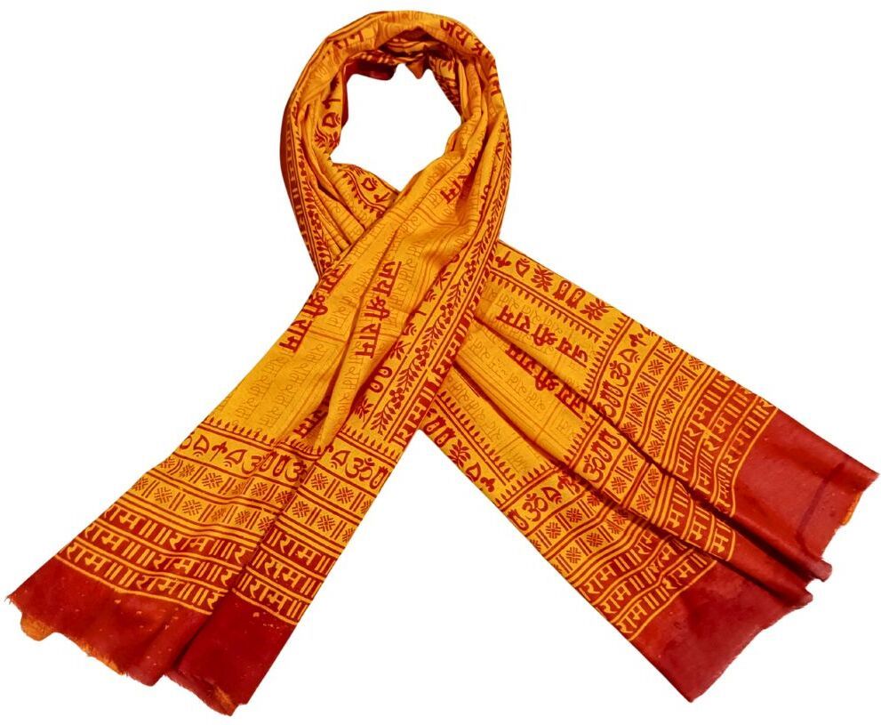 fabricium Printed, Self Design Cotton Blend Men Yellow Scarf, Stole-picture-13
