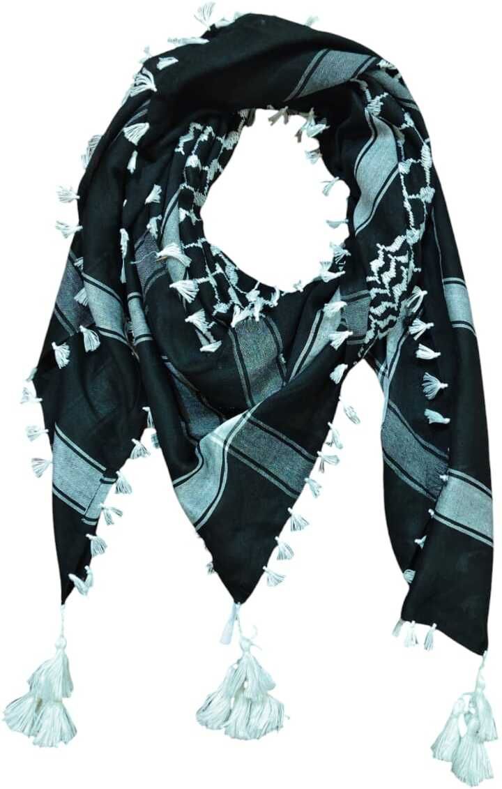 Checkered Polycotton Men White, Black Fancy Scarf, Scarf, Stole