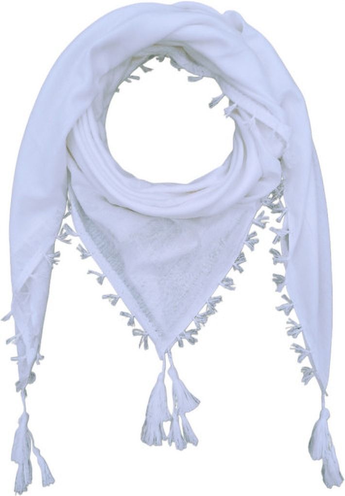 Solid, Self Design Polycotton Men White Fancy Scarf, Scarf, Stole, Faux Turtleneck Neck Cover