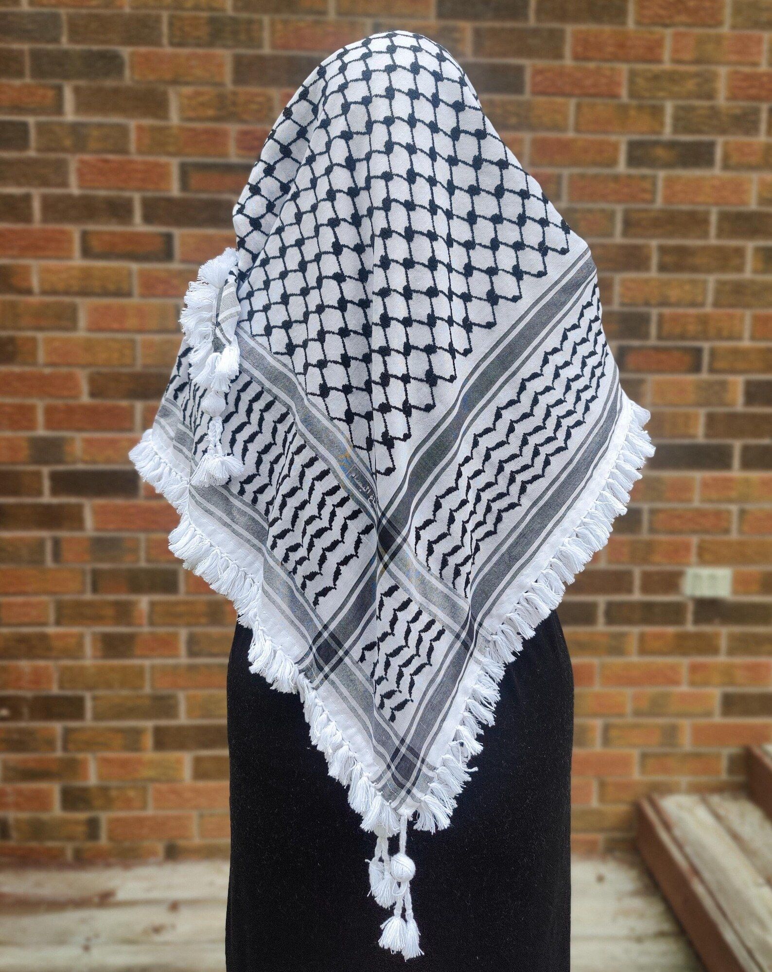 Checkered Cotton Blend Men Black, White Fancy Scarf, Scarf, Bluetooth Scarf, Stole