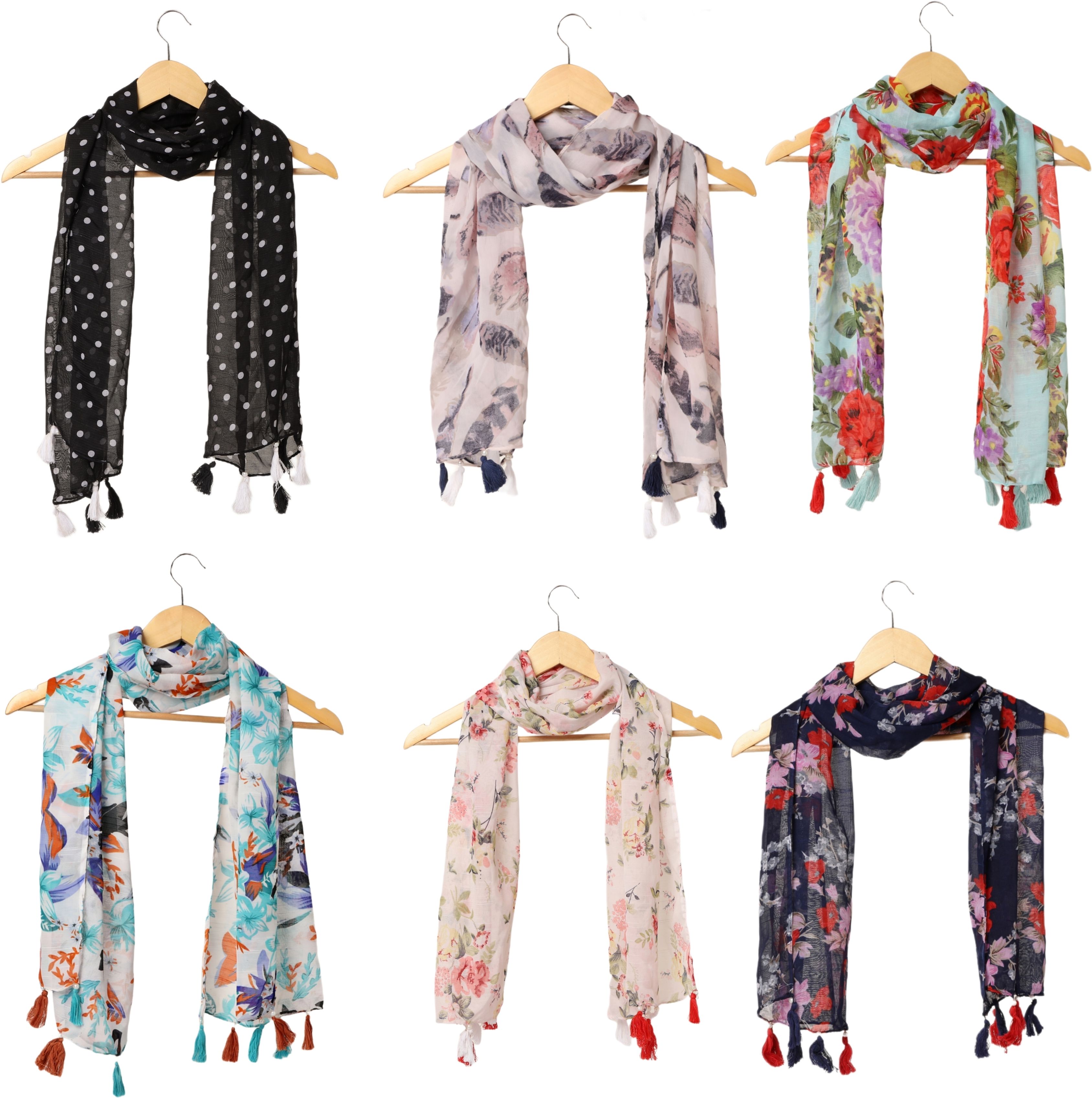 riddle needle Printed Chiffon Women Multicolor Scarf, Stole, Fancy Scarf-picture-22