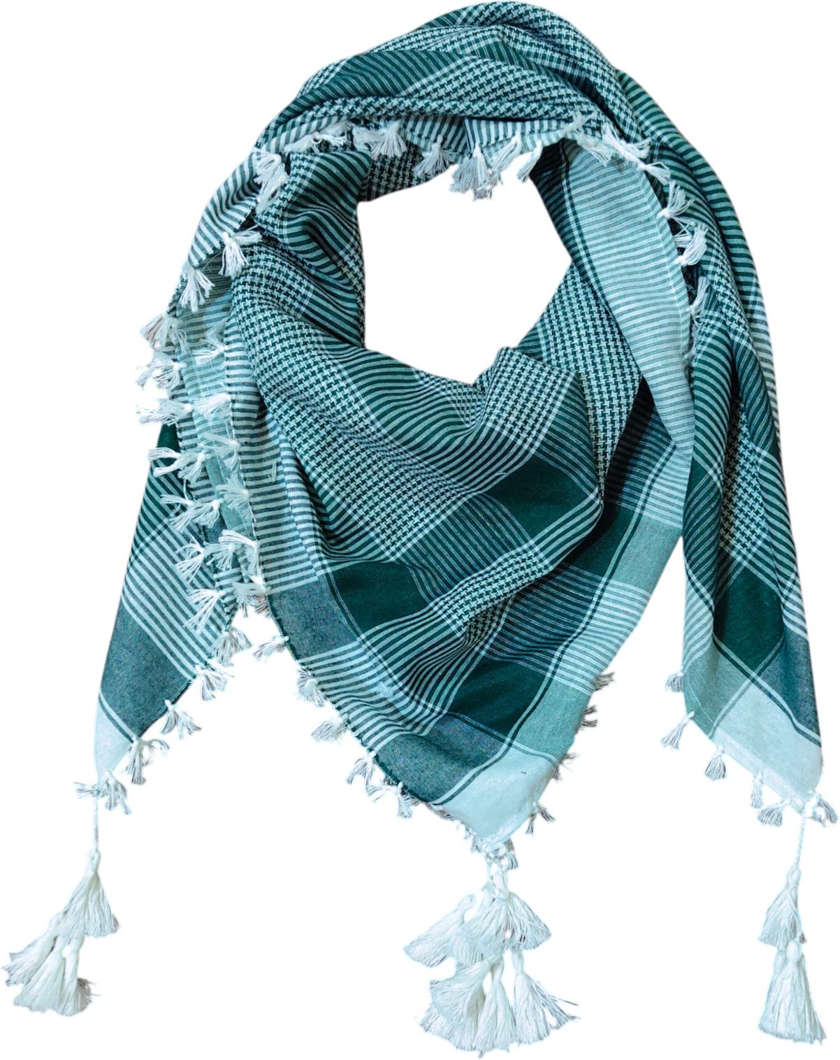 Checkered Polycotton Men Green Scarf-image-44