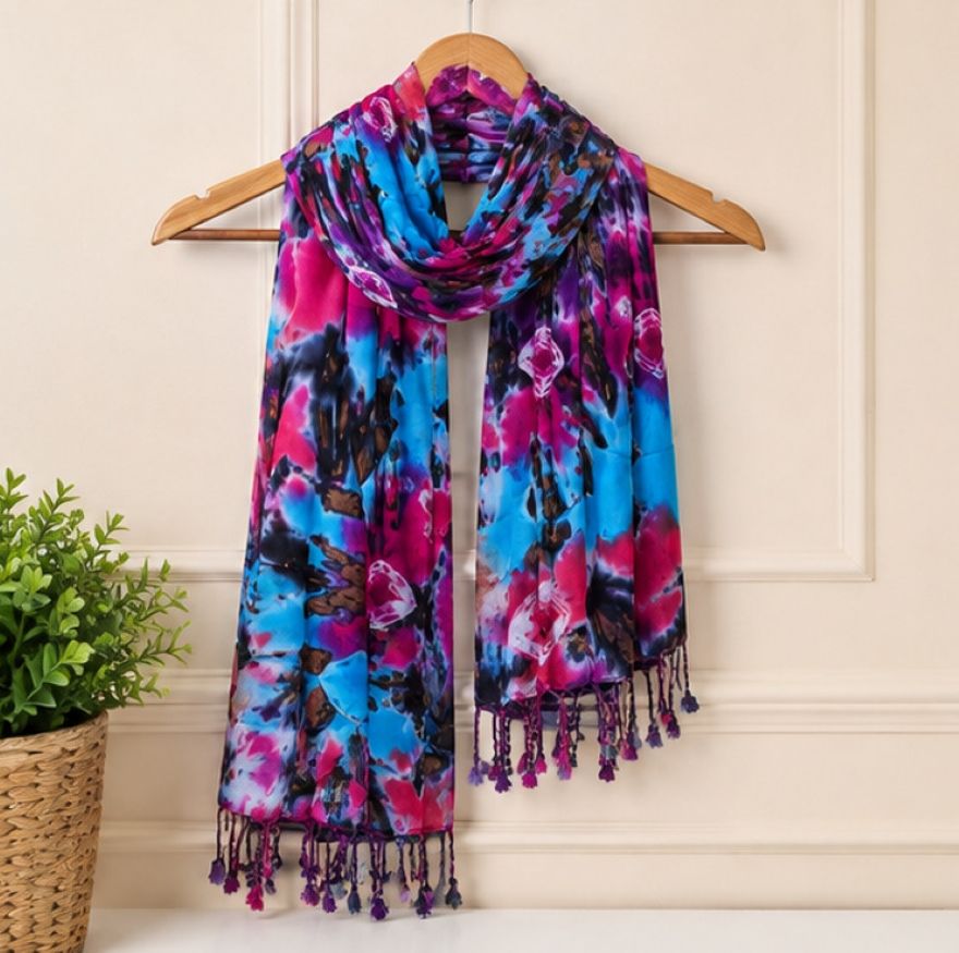 Printed Rayon Women Multicolor Stole, Scarf, Fancy Scarf-image-44