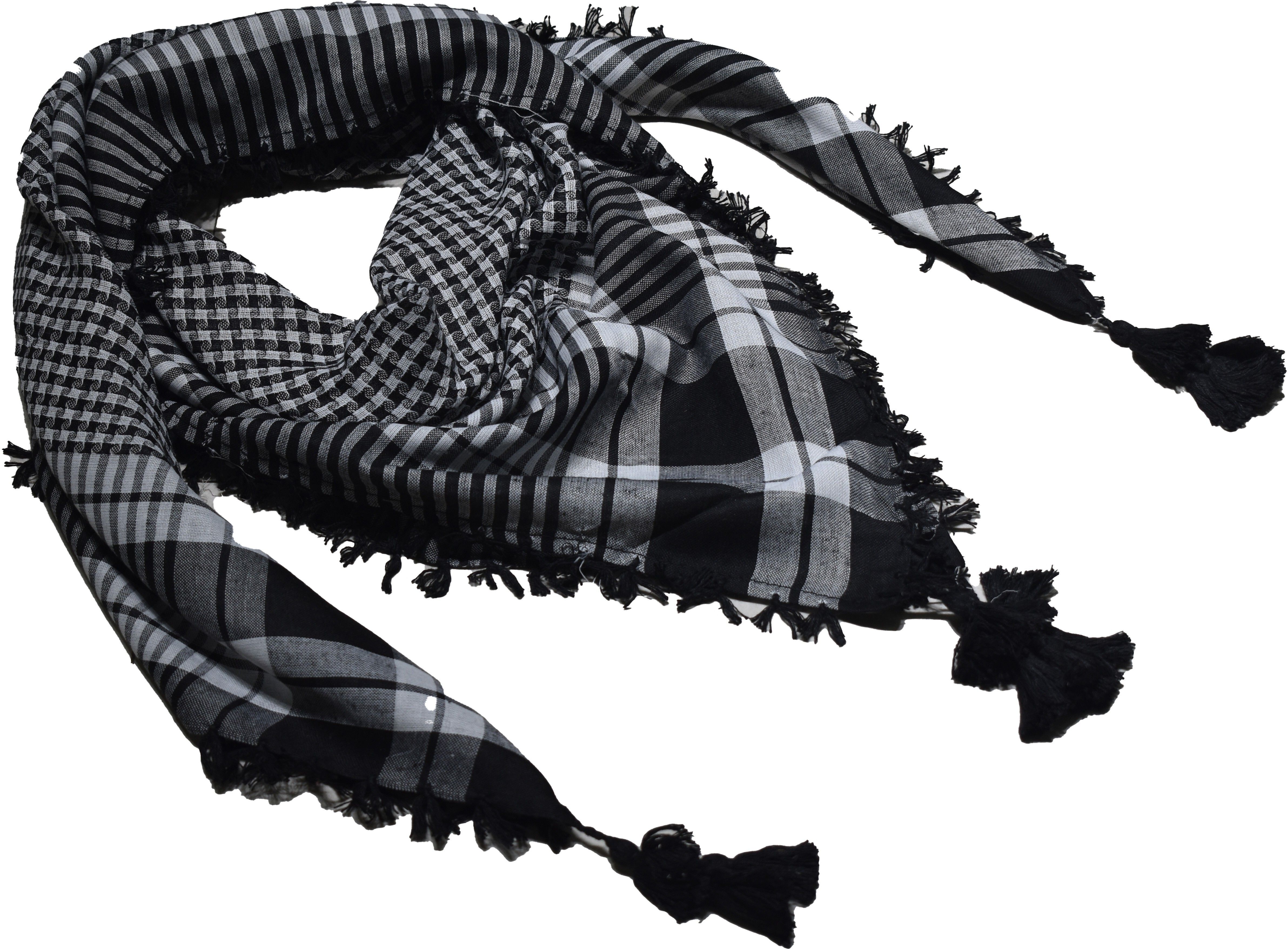 Checkered Cotton Blend Men Black, White Scarf