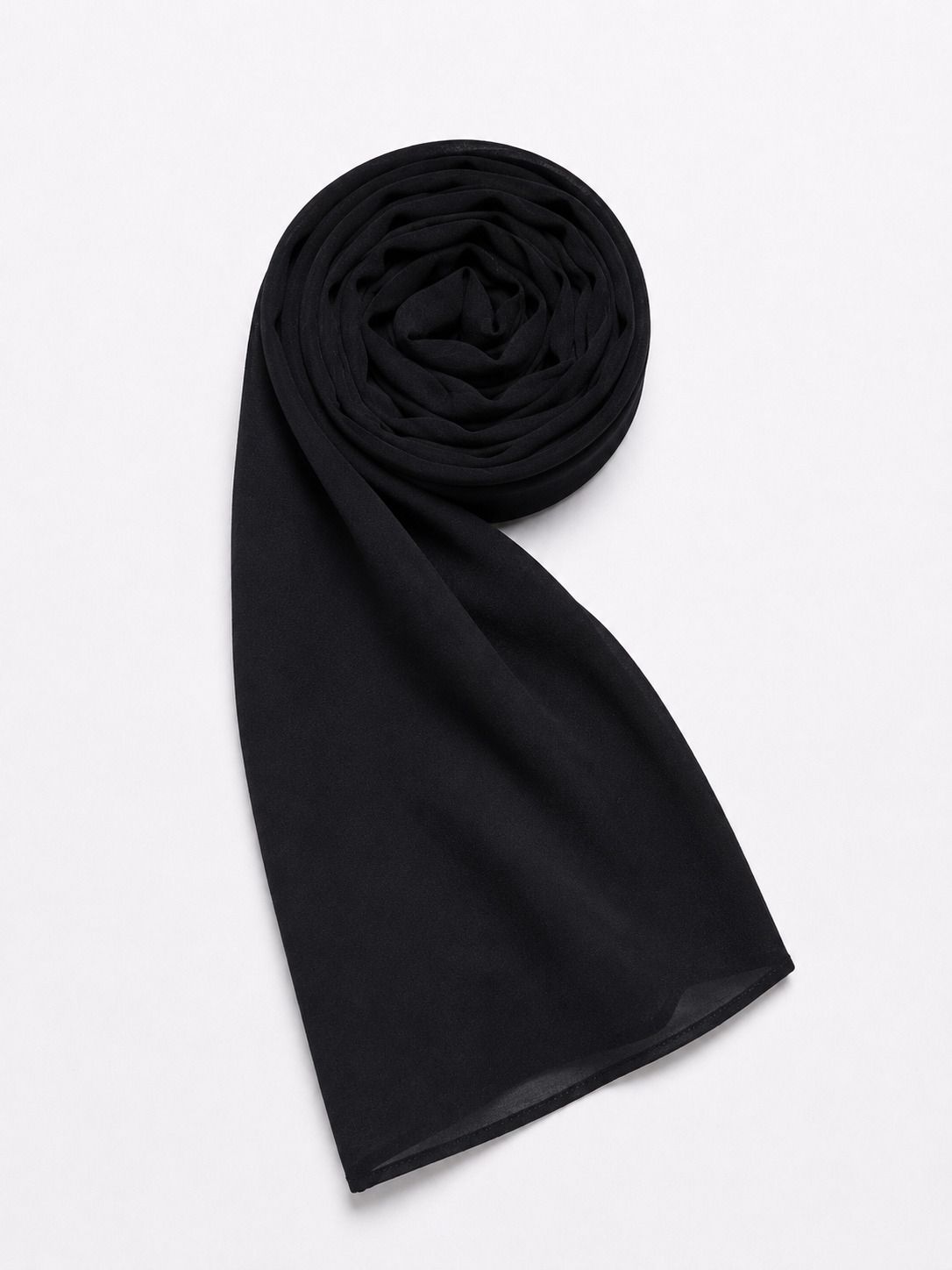 Solid Georgette Women Black Stole, Scarf, Fancy Scarf-image-27