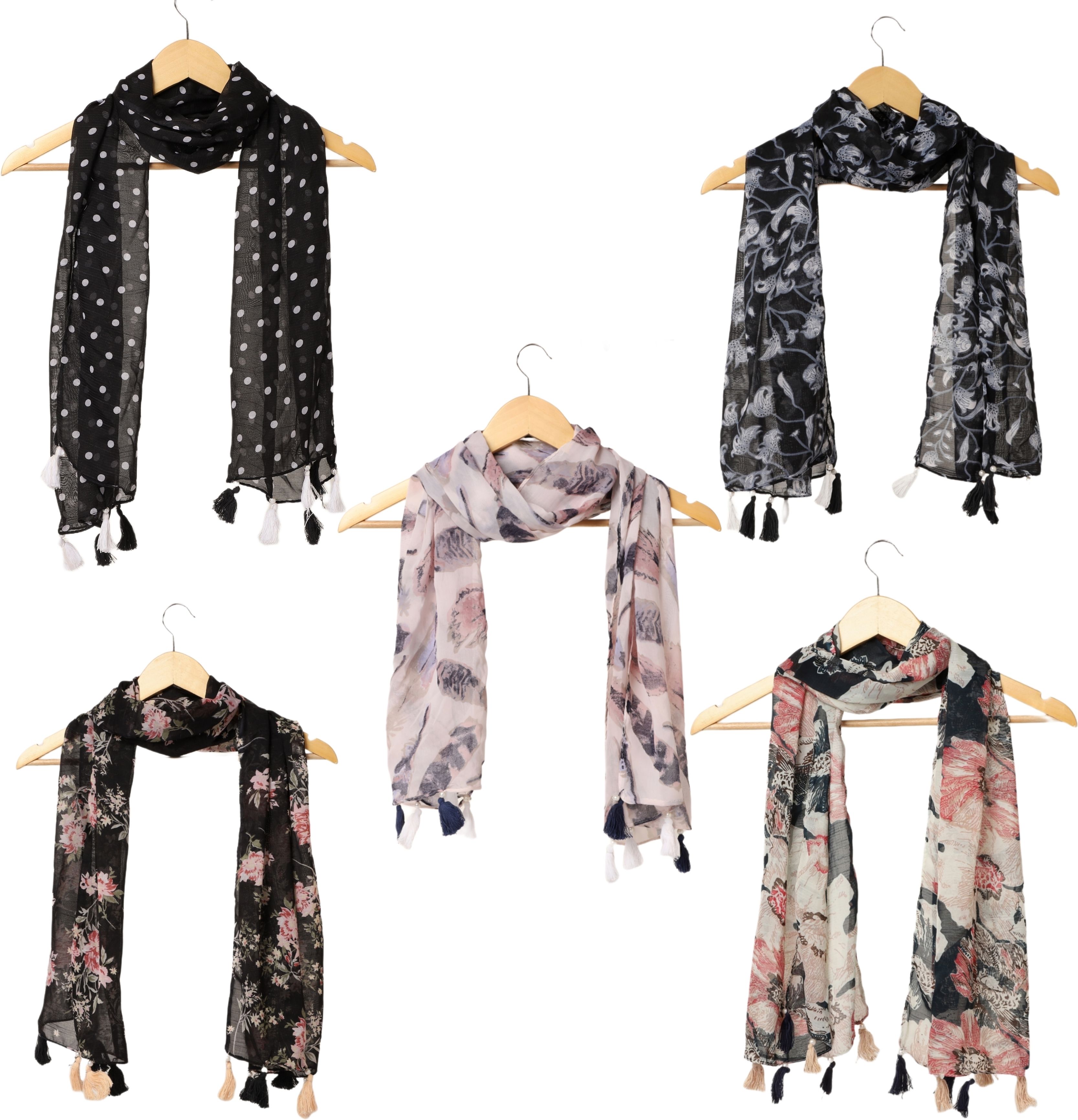 riddle needle Printed Chiffon Women Multicolor Scarf, Stole, Fancy Scarf-picture-11