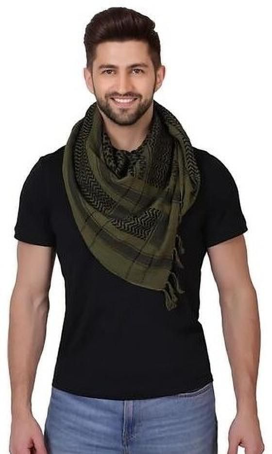 commandozz Printed Cotton Blend Men Green Scarf-picture-25