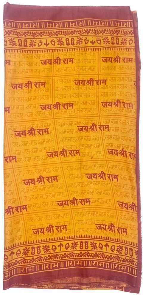 Self Design, Printed Cotton Blend Men Yellow Stole, Scarf-image-21