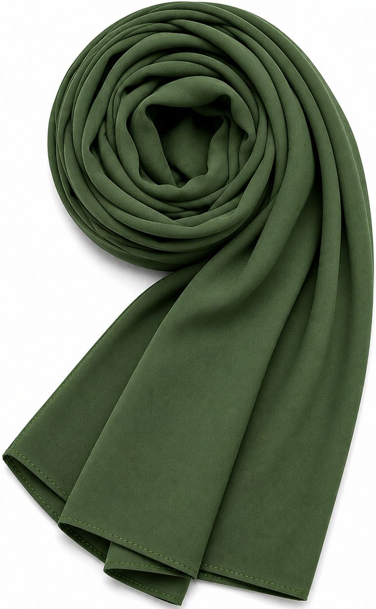 Solid Georgette Women Dark Green Stole-image-10