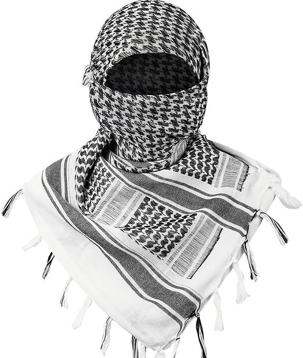 Printed, Woven Cotton Blend Men Black, White Scarf, Fancy Scarf