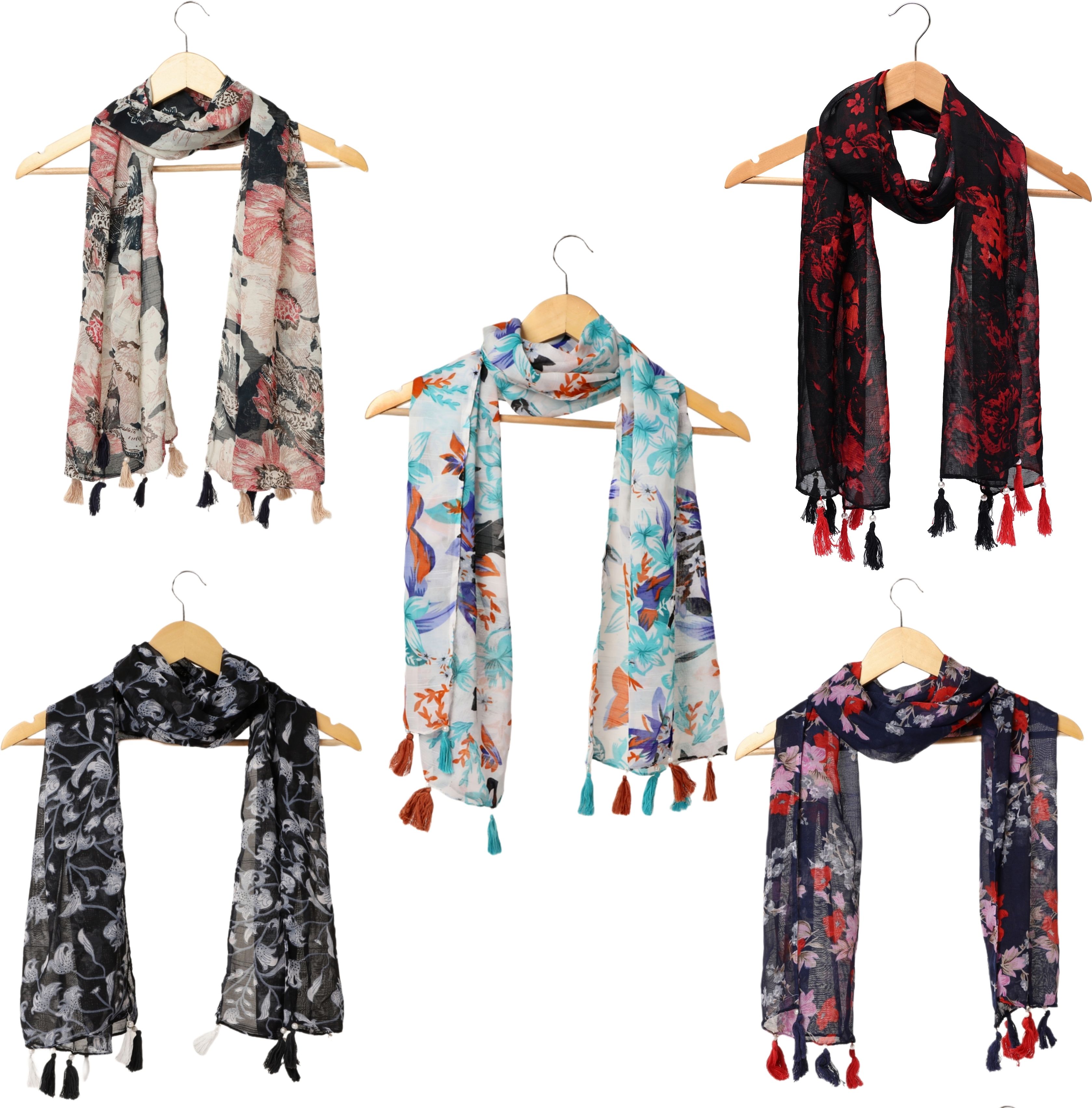 riddle needle Printed Chiffon Women Multicolor Scarf, Stole, Fancy Scarf-picture-18