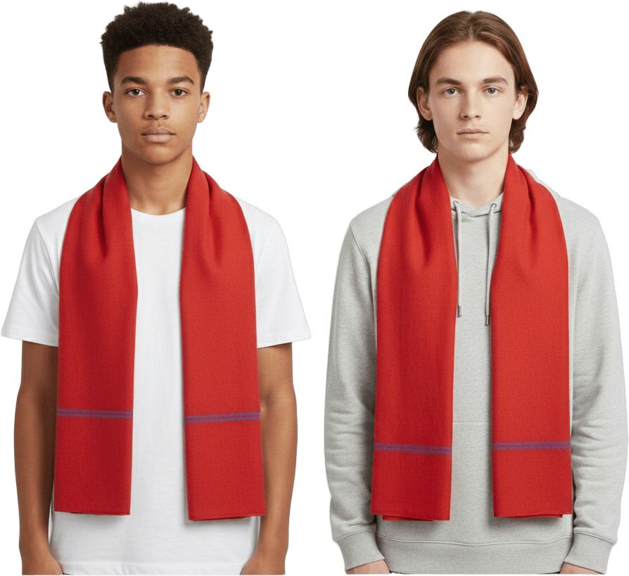 complayyer Solid Pure Cotton Men Red Scarf-picture-33