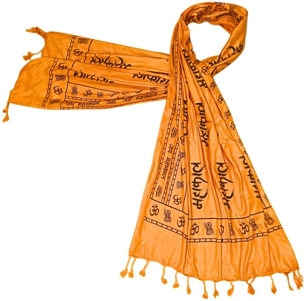 fabricium Printed, Self Design Rayon Men Orange Scarf-picture-19